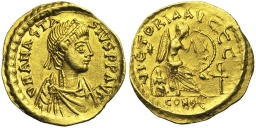 SB6 Anastasius I. Semissis. Constantinople
