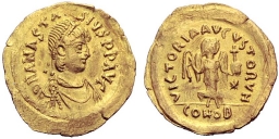 SB8 Anastasius I. Tremissis. Constantinople