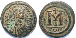 SB16 Anastasius I. Follis. Constantinople