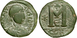SB17 Anastasius I. Follis. Constantinople