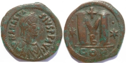 SB20 Anastasius I. Follis. Constantinople