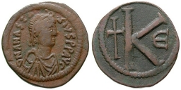 SB25 Anastasius I. Half follis (20 nummi). Constantinople