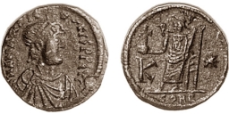SB25A Anastasius I. Half follis (20 nummi). Constantinople