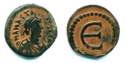 SB29A Anastasius I. Pentanummium (5 nummi). Constantinople