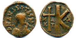 SB50var Anastasius I. Half follis (20 nummi). Antioch (Theoupolis)