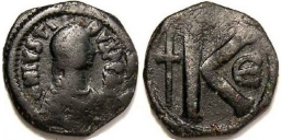 SB68 Justin I. Half follis (20 nummi). Constantinople