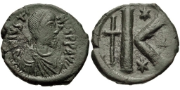 SB69 Justin I. Half follis (20 nummi). Constantinople