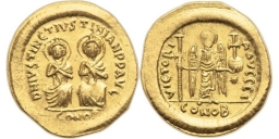 SB114 Justin I and Justinian I. Solidus. Constantinople
