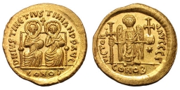 SB118 Justin I and Justinian I. Solidus. Constantinople