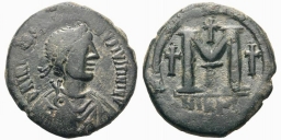 SB128 Justin I and Justinian I. Follis. Nicomedia