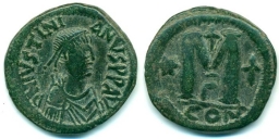 SB158 Justinian I. Follis. Constantinople