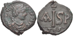 SB175 Justinian I. 16 nummi. Thessalonica