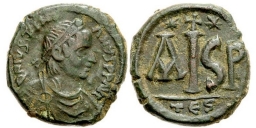 SB177 Justinian I. 16 nummi. Thessalonica