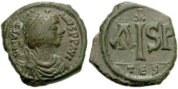 SB178 Justinian I. 16 nummi. Thessalonica