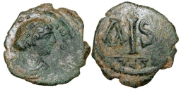 SB179 Justinian I. 16 nummi. Thessalonica