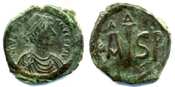 SB181 Justinian I. 16 nummi. Thessalonica