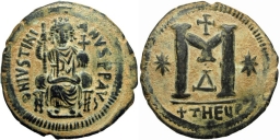 SB215 Justinian I. Follis. Antioch (Theoupolis)