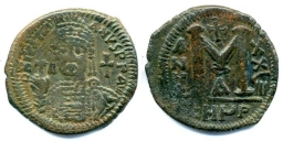 SB222 Justinian I. Follis. Antioch (Theoupolis)