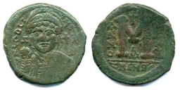 SB223 Justinian I. Follis. Antioch (Theoupolis)