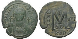 SB260 Justinian I. Follis. Carthage