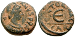 SB276 Justinian I. Pentanummium (5 nummi). Carthage