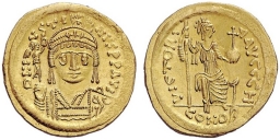 SB345 Justin II. Solidus. Constantinople