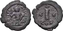 SB362 Justin II. Decanummium (10 nummi). Constantinople
