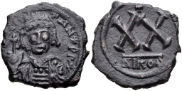 SB443 Tiberius II Constantine. Half follis (20 nummi). Nicomedia