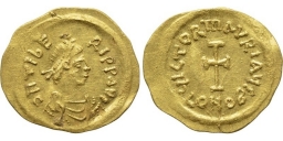 SB488 Maurice Tiberius. Tremissis. Constantinople