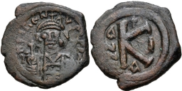 SB496 Maurice Tiberius. Half follis (20 nummi). Constantinople