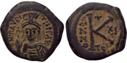 SB509 Maurice Tiberius. Half follis (20 nummi). Thessalonica