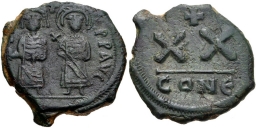 SB642 Phocas. Half follis (20 nummi). Constantinople