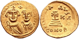 SB745 Heraclius. Solidus. Constantinople
