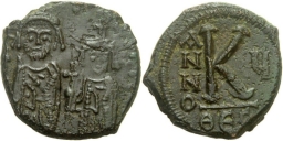 SB830 Heraclius. Half follis (20 nummi). Thessalonica