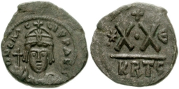 SB872 Heraclius. Half follis (20 nummi). Carthage