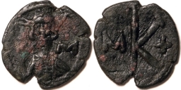 SB1181 Constantine IV Pogonatus. Half follis (20 nummi). Carthage