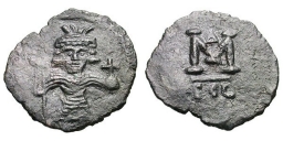 SB1302 Justinian II. Follis. Syracuse (Sicily)