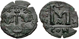 SB1428 Justinian II (2 reign). Follis. Constantinople
