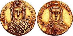 SB1594 Constantine VI and Irene. Solidus. Constantinople