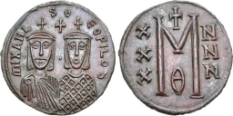 SB1642 Michael II the Amorian. Follis. Constantinople