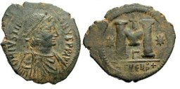 SB216 Justinian I. Follis. Antioch (Theoupolis)