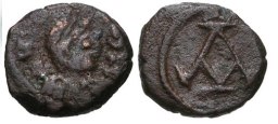 SB281 Justinian I. Nummus. Carthage