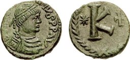 SB301 Justinian I. Half follis (20 nummi). Rome