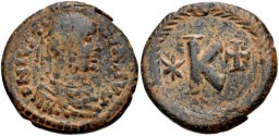 SB302 Justinian I. Half follis (20 nummi). Rome