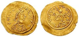 SB343 Justinian I. Tremissis. Carthagena