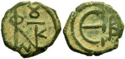 SB363 Justin II. Pentanummium (5 nummi). Constantinople