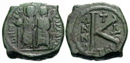 SB366 Justin II. Half follis (20 nummi). Thessalonica