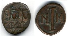 SB400 Justin II. Decanummium (10 nummi). Carthage