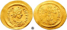 SB486 Maurice Tiberius. Semissis. Constantinople
