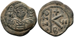 SB497 Maurice Tiberius. Half follis (20 nummi). Constantinople